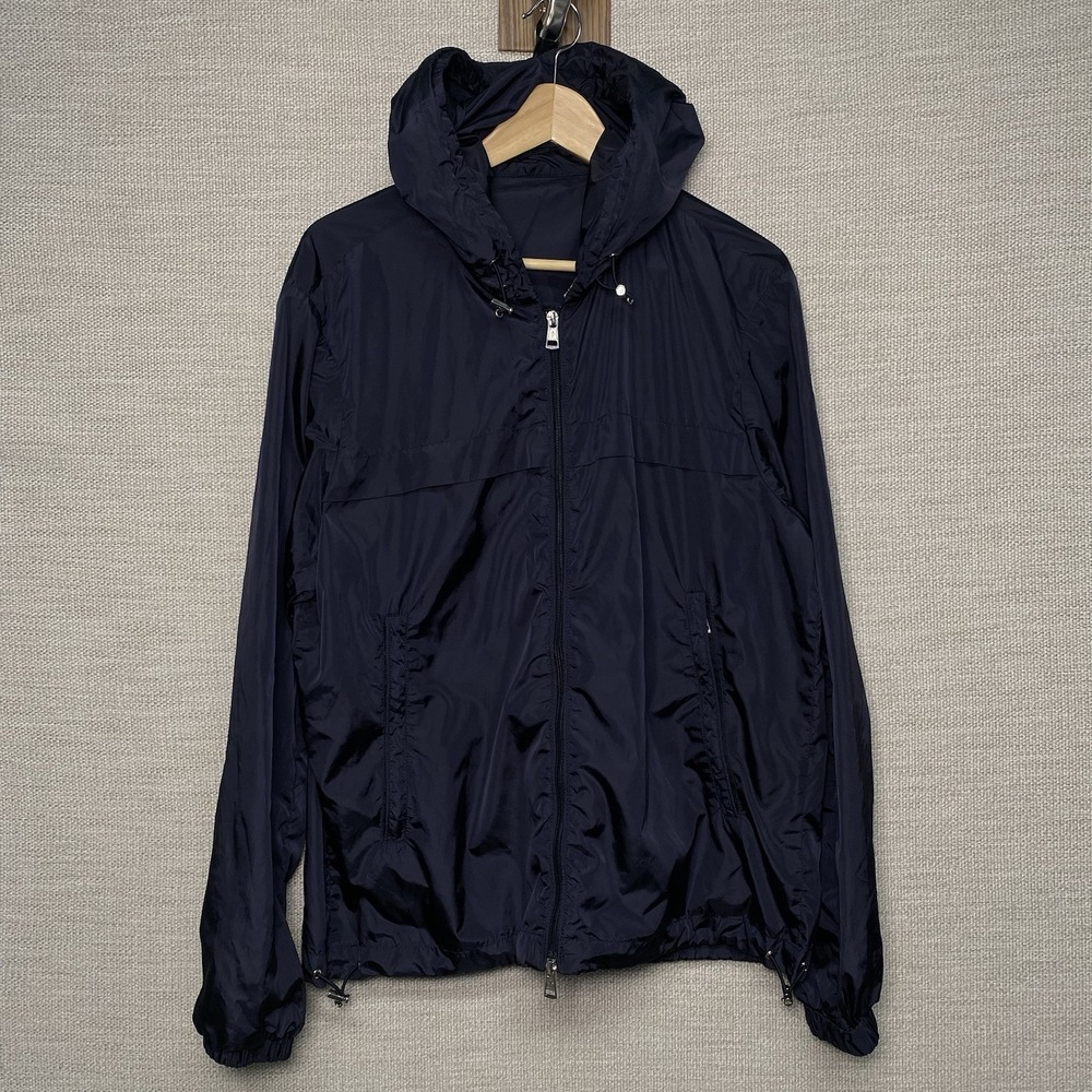 Moncler Gradignan Giubbotto Jacket Double Layer Hood Windbreaker Full Zip Navy